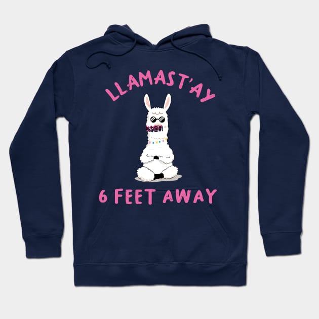 llamast'ay feet away: Humour Quote stay 6,six llama Hoodie by mezy